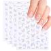 Gjinxi Butterfly Nail Art Stickers 5D Shell Butterfly Butterfly Lace Nail Art Stickers Decals 4 Sheets Vintage Holographic Nail Decals Self-Adhesive Nail Accessories for Women and Girls