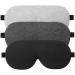 3 Pack Organic Cotton & Bamboo Sleep Eye Masks by Alaska Bear - No Pressure Contoured Design - Black, Grey, Silver - Buy Online on GoSupps.com
