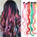 Hair Piece Synthetic Hair Extensions With One Clip Heat Resistant Rainbow Hair Piece For Kid Women Long Curly Wavy Style Colorful Hair For Women(135) - Buy Online on GoSupps.com