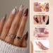 Rechoo 6Pcs Gel Nail Set Dark Red Nude & Glitter UV Gel Liner | Nail Art Colors for Stunning Designs | 8ml Gel Polish for Perfect Nail Art - Buy Online on GoSupps.com