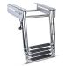 Marinebaby 4 Step Ladder Under Platform Telescoping Slide Mount Boat Boarding Ladder, 316 Stainless Steel Heavy Duty Marine Ladder 600lb