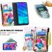 Miago Leather Wallet Case for Huawei Y7 2019 - 9 Card Slots Colorful Zip Flip Butterfly Flower Design PU Leather Protective Cover - Buy Online on GoSupps.com