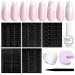 Saviland White Gel Nail Polish French Manicure Kit Fast French Tips Guide Stickers Complete French Tip Tool Easy French Nail Kit Home Beginners French Nails 1-Fast French Tips kit