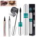 3 PCS Silk Fiber Mascara for Longer 2 in 1 Vibely Mascara Voluminous Eyelashes Natural Waterproof Smudge-Proof All Day Exquisitely Long Smudge-Proof Eyelashes with Eyeliner and Eyebrow Pencil (3 Pack)