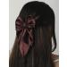 Arendelle Satin Long Tail Bow in Brown | Bow Hairpin clip for Women and Girls | Anti-Hair Breakage Hairclips ABW011