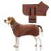 Microfiber dog bathrobe bathing towel dog bemper extra absorbent rapidly drying dog wademan dog towel with adjustable straps for large means and small dogs (brown-m) medium