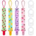 Aolso Silicone Dummy Clips Adapter 4pcs Baby Pacifier Chain with 4pcs Adapters Silicone Ring Adapter Baby Pacifier Holder Soother Clip Chain Straps Baby Teething Toys(Red-Yellow) 4pcs-pink/purple/red/yellow