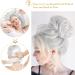 Grey Wavy Curly Messy Bun Hairpiece with Hair Rope and Hairpin - Bridal Hairstyle Chignon for Voluminous Updo - 33g Grey Scrunchies - Buy Online on GoSupps.com