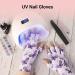 MelodySusie Anti UV Gloves for Gel Nail Lamp - Professional Manicure Protection - Purple Butterfly Design - Fingerless UV Shield Gloves for Nail Art - Home and Outdoor Use - Buy Online on GoSupps.com