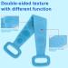 Bath Body Brush Silicone Back Scrubber - Exfoliating Long Double Sided Bath Strap for Shower - Back Massage for Women Men - Easy to Clean - Blue - Buy Online on GoSupps.com