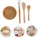 Housoutil 1 Set Four Piece Facial Bowl Silicone Brush Beauty Tools Skin Care Spatula Skincare Tool Skin Care Tools Facial Mixing Bowl Wooden The Makeup Stick - Buy Online on GoSupps.com