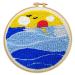 Maydear Punch Needle Starter Kit for Beginner Cartoon Rug Hooking Beginner Kit  with an Embroidery Pen and 9.8'' Hoop - Sunset