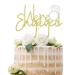 Sotpot 1Pc Gold We're Engaged Cake Topper with Ring Glitter Engagement Cake Decoration for Bridal Shower Bachelorette Wedding Engagement Theme Party Supplies