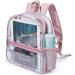 Jusdot Mini Clear Backpack 12x6x12 - Stadium Approved Transparent Bag, Waterproof PVC, Rose Gold | Ideal for Festivals, Sports Events, and Concerts - Buy Online on GoSupps.com