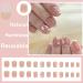 24 Pieces Short Press On Nails - Nude Angular Full Cover with White Flowers | French Acrylic Fingernails for Women & Girls | DIY Manicure Decoration - Buy Online on GoSupps.com