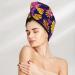 Purple Flower Microfiber Hair Towel - Soft Super Absorbent Quick Dry Wrap for Long Curly & Thick Hair - Buy Online on GoSupps.com