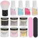 Nail Dipping Powder Set - Nail Kit Starter Nail Art Powder Professional Top Base Coat Gel Dust Brush 6 Color Manicure Tool Set for Nail Artist Salon Home Use (K1215) - Buy Online on GoSupps.com