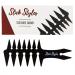 Slick Styles Texture Comb Black Hair Styling Barbers Comb Wide Tooth Comb 200mm x 80mm Large Two Sided Mens Comb Fantail Handle