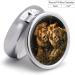 Round Pill Box with Two Lions Print - 3 Compartment Portable Medicine Organizer | Decorative Metal Pocket Pill Case - Buy Online on GoSupps.com