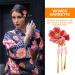 Kimono Clips - Japanese Hair Accessories Kanzashi Hairpins & Jewelry in Red | Perfect for Elegant Hairstyles - Buy Online on GoSupps.com