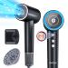 High Speed Hair Dryer with Diffuser - EVELYN No Heat Damage Professional Ionic Hair Dryer Smart Shot Intelligent Hot/Cool Blast Ionic Frizz Control 110 000RPM Fast Drying Compact Blow Dryer Black