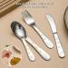 Evanda Toddler Utensils Set - Stainless Steel Forks and Spoons for Kids - Dishwasher Safe and Mirror Polished - 4 Piece Silverware - Buy Online on GoSupps.com