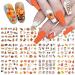 Fall Nail Art Stickers, Autumn Nail Art Water Decals Transfer Nail Supplies Maple Leaves Turkey Pumpkin Design Sticker for Women Acrylic Nail Maple Leaf Thanksgiving Decorations 12 PCS (Fall B)