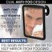 Fogless Shower Mirror for Shaving | Dual Anti-Fog Design | Shatterproof & 360 Swivel | 8x7 Black - Buy Online on GoSupps.com