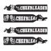 50 Pack Black Cheer Bracelets for Girls Ponytail Holder for Cheerleader Gifts Pom Pom Design (4 In)