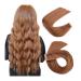 Tape in Hair Extensions Invisible Tape in Hair Extensions Real Remy Tape in Hair Extensions Silky Straight Human Hair Double Side Seamless Skin Weft Tape Hair Extensions Medium Auburn Tape in Extensio