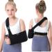 Fotgok Soft Foam kids Arm Sling with Waist Belt for Shoulder Children-Shoulder Immobilizer with Strong Support-Padiatric Breathable Arm Support Brace for Shoulder Injury Black (Small)