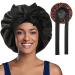 Welrog satin hair hood for women - double -sided satin silk hood to sleep sleeping hood hair protect hair hood for the night satin bonnet black/coffee