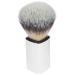 Shaving brush synthetic hair with white plastic handle height: 10 cm ring 21