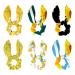 6 Pieces Hair Scrunchies Bow knot Scrunchy Scarf Scrunchies Ponytail Holder Ties Bands Accessories for Women Yellow Sunflower Blue and White Stripe Pattern Multi-colored 10