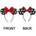 Black Dot Mouse Ears Headband with Bow and Sequins for Girls & Women - Perfect for Parties & Cosplay - Buy Online on GoSupps.com