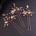 Teyglen Bride Leaf Hair Pins Wedding Rose Gold Leaves Beads Hair Pins Set Hair Clip Bridal Hair pieces Vintage Headpieces Hair Accessories for Women Girls - Buy Online on GoSupps.com