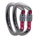 CAMNAL Heavy Duty Carabiner UIAA Certified Locking Carabiner 25KN (About 5620 lbs) Screw Lock Carabiner D Shape Carabiner Clip for Rock Climbing, Mountaineer, Aerial Work Gray-2