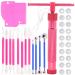 Wokape 37Pcs Stainless Steel Clay Extruder  Sugar Paste Extruder Cake Fondant Decorating Tool Set with Discs Scraper Cake Decor Modeling Tool -- Rose Red