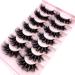 AMSDCN 6D Fluffy Faux Mink Cat Eye Eyelashes - 7 Pairs Pack (FC-2) - Buy Online on GoSupps.com