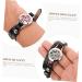 Gleavi Aromatherapy Bracelet Diffuser Set - Essential Oils Chakra Jewelry with Leather Strap - Black Vida Medallion - 40x2.5x0.5cm - Buy Online on GoSupps.com