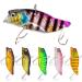 Ghanneey Fishing Lures Fishing Spoons Fishing Spinner Blades Spoon with Treble Feather Hooks for Trout Salmon Bass Crappie Pike B:Fishing Spoon Lures 6pcs