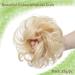 Golden & Bleach Blond Updo Ponytail Hair Extension | Messy Bun Scrunchie Curly Wavy Hairpiece for Women - 35g - Buy Online on GoSupps.com