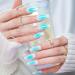 Jofay Fashion Press On Nails Medium - Milky Blue Gel Tips | Summer Beach Ballerina Coffin | Reusable Fake Nails Kit - Buy Online on GoSupps.com