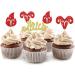 24Pcs Aries Cupcake Toppers Zodiac Themed Birthday Cake Picks Big Aries Energy Aries Season Aries Birthday Party Decorations Red & Gold Glitter - Buy Online on GoSupps.com
