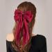 BAIYSFFG Big Bow Hair Clips with Long Silky Satin 2PCS Solid Color French Barrette Simple Hair Fastener Accessories for Women Girls Black Red - Buy Online on GoSupps.com