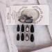 24 Pcs Black Tip Almond French Press-on Nails - Medium Length Glossy Full Cover False Nails for Women and Girls - Buy Online on GoSupps.com