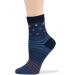 Women's Cotton Diabetic Quarter Socks 4 Pack - Fashionable Polka Dot & Stripe - Size 10-12 Shoe Size 8-12 - Dark Navy Indigo Blue Orange - Buy Online on GoSupps.com