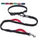 Vivaglory free-handed dog leash with double anti-shock bungees and padded handles reflective waist running leash for training jogging for medium large dogs black/red M: fits the waist 83-147cm black/red