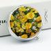 Round Yellow Butterfly & Daisies Pill Box | 3 Compartment Portable Medicine Organizer | Decorative Metal Pocket Pill Case - Style 5 - Buy Online on GoSupps.com
