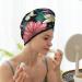 Microfiber Hair Drying Cap - Green Tropical Leaves Towel Wrap for Quick Drying Curly Long & Thick Hair - Buy Online on GoSupps.com